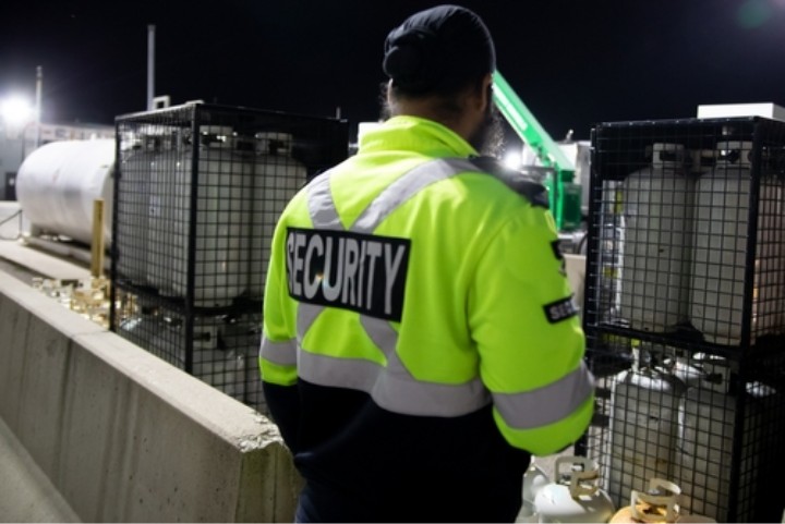 Lone security guard using a two way pager for enhanced safety while working